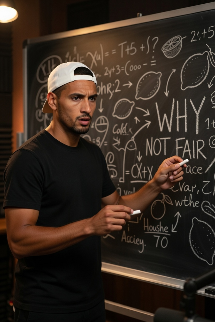 Chalkboard with conspiracy diagrams